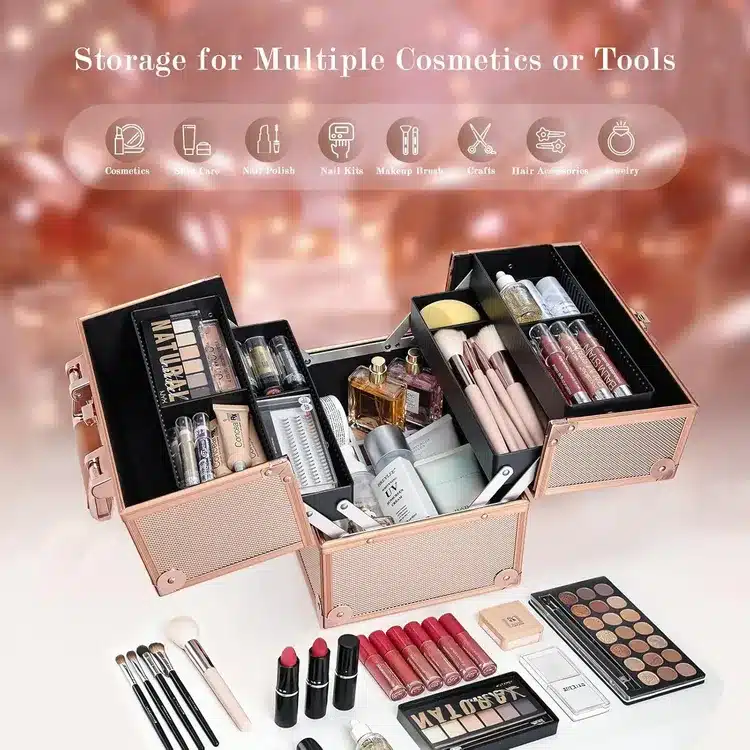 RoseGold Luxe Cosmetic Organizer Case